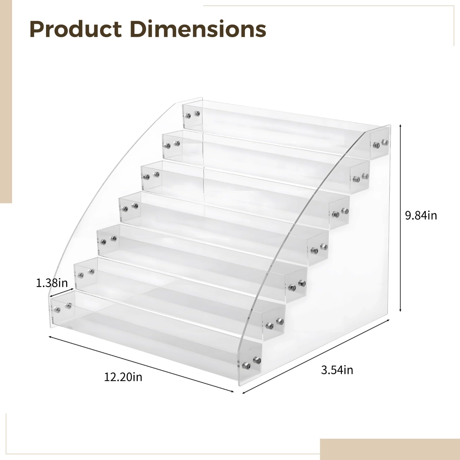 Organizer per colori acrilici a 7 livelli, espositore da scrivania trasparente per colori fai da te e hobby, per bottiglie da 60 ml, ripiano trasparente per casa, studio e officina