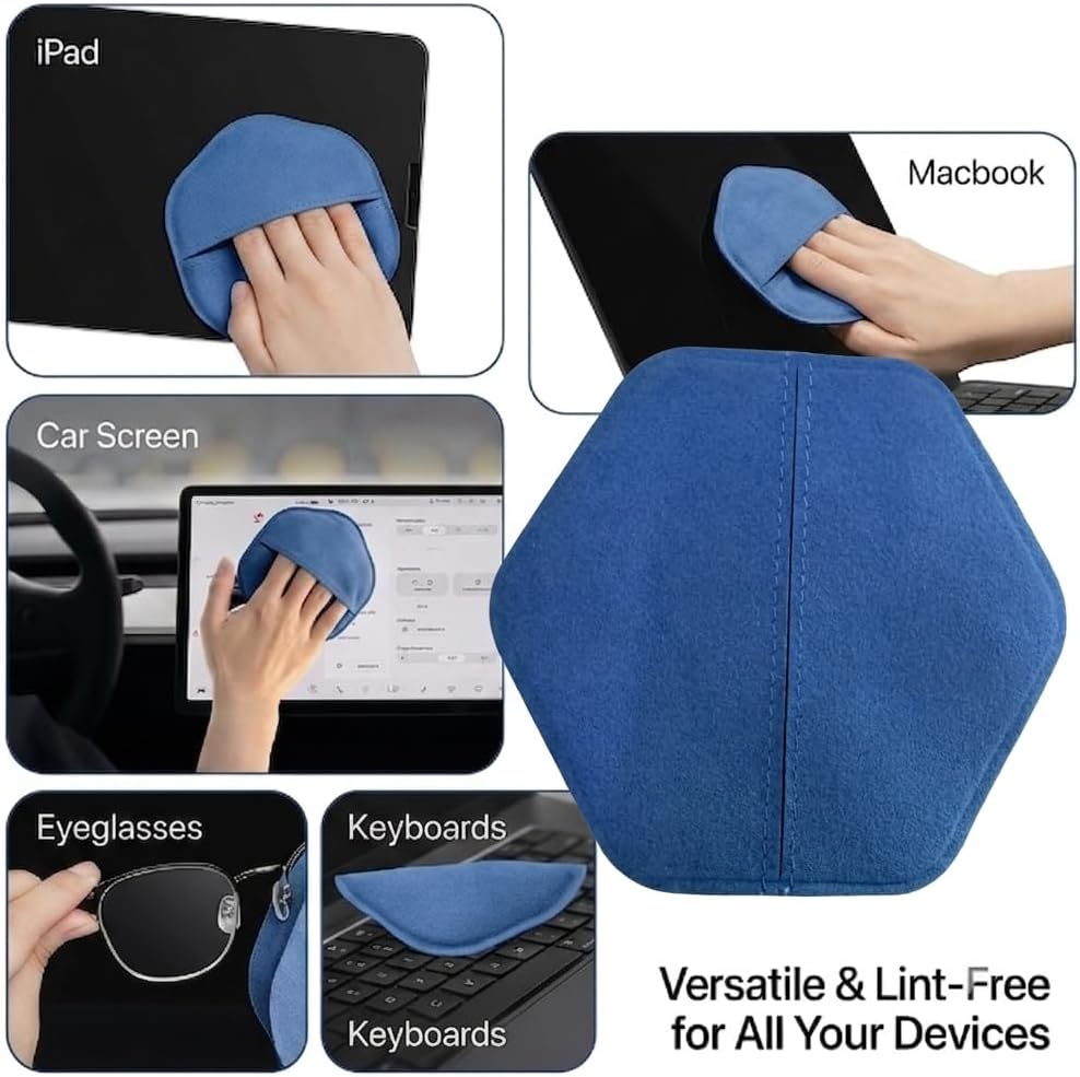 Microfiber Car Screen Cleaner Cloth Electronic Wipes Reusable Cleaning Pad for Laptops, Computer, Tablets, TV,Monitors,Screen Wipes Interior Car Accessories(6 Pack)