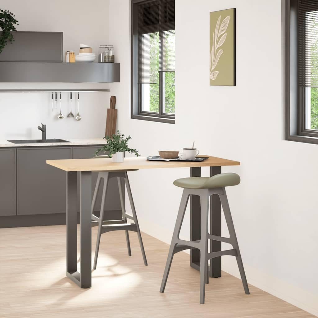 Patas de mesa de bar en forma de U, 2 unidades, acero con recubrimiento en polvo, color antracita, 40 x 90 cm, para mesa alta, patas estables con pies niveladores ajustables