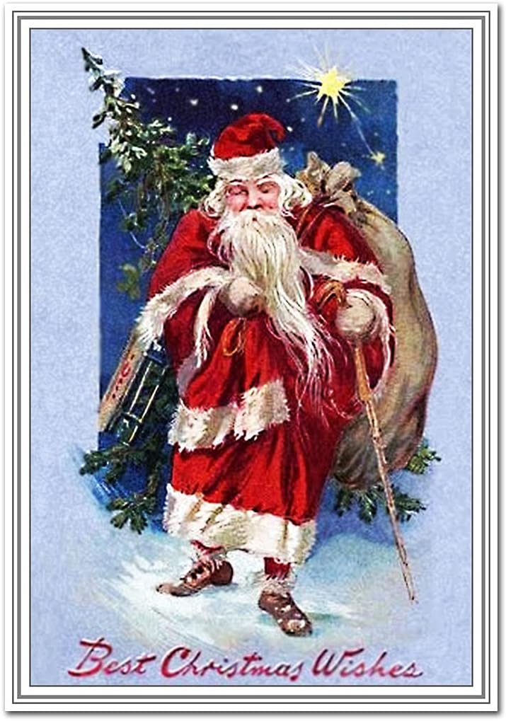 Vintage Fireside Christmas Card - Old-Fashioned 1900s Holiday Greeting  Card, Blank Inside Fireside Holiday Greeting Card