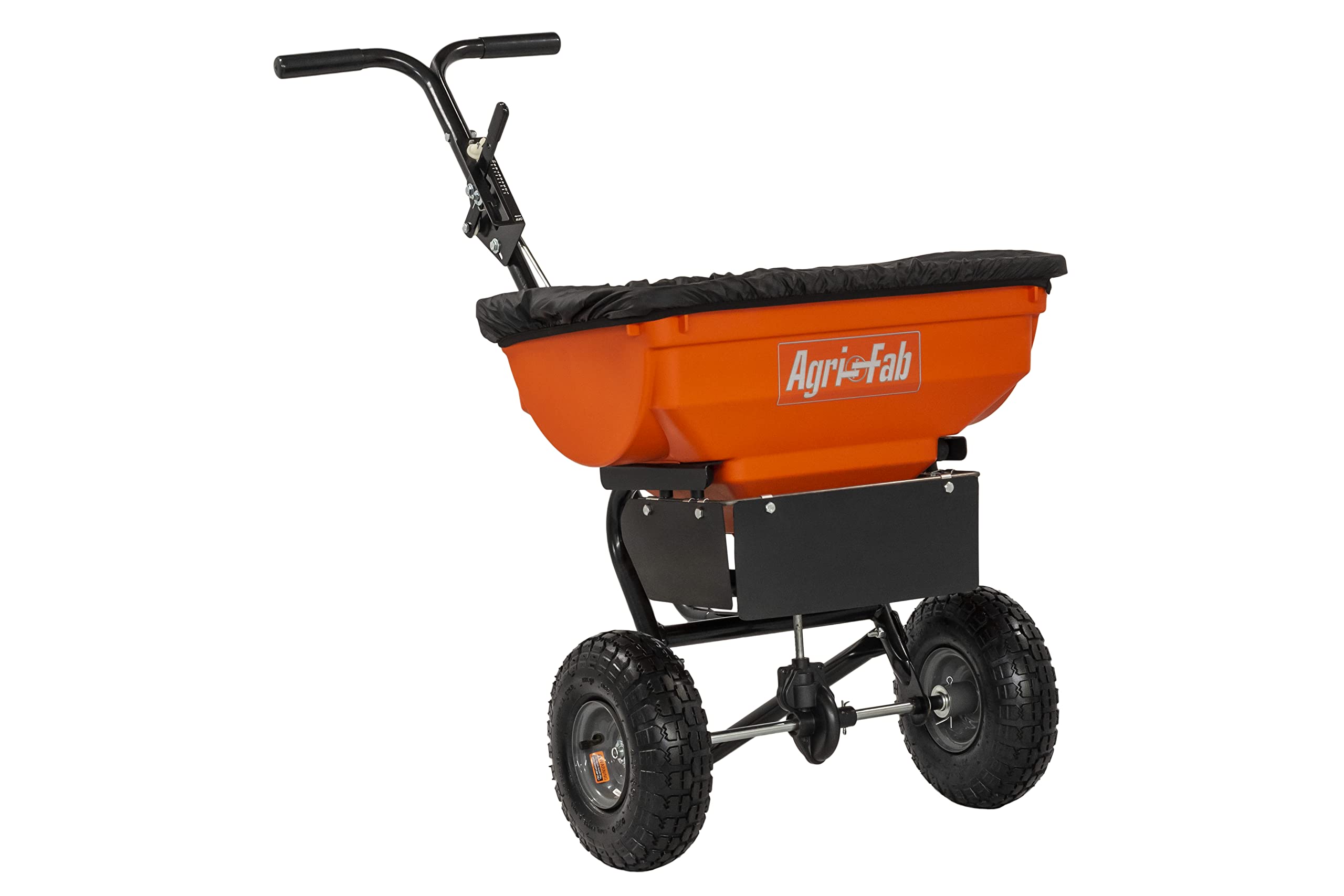 Agri-Fab45-0575, 85lb Capacity Push Ice Melt Broadcast Spreader, Approximately Coverage of ¼ Acre (14,000 sq. ft.), 10-Ft Spread Width, Direct Rod Control, Includes Grate and Built in Deflector