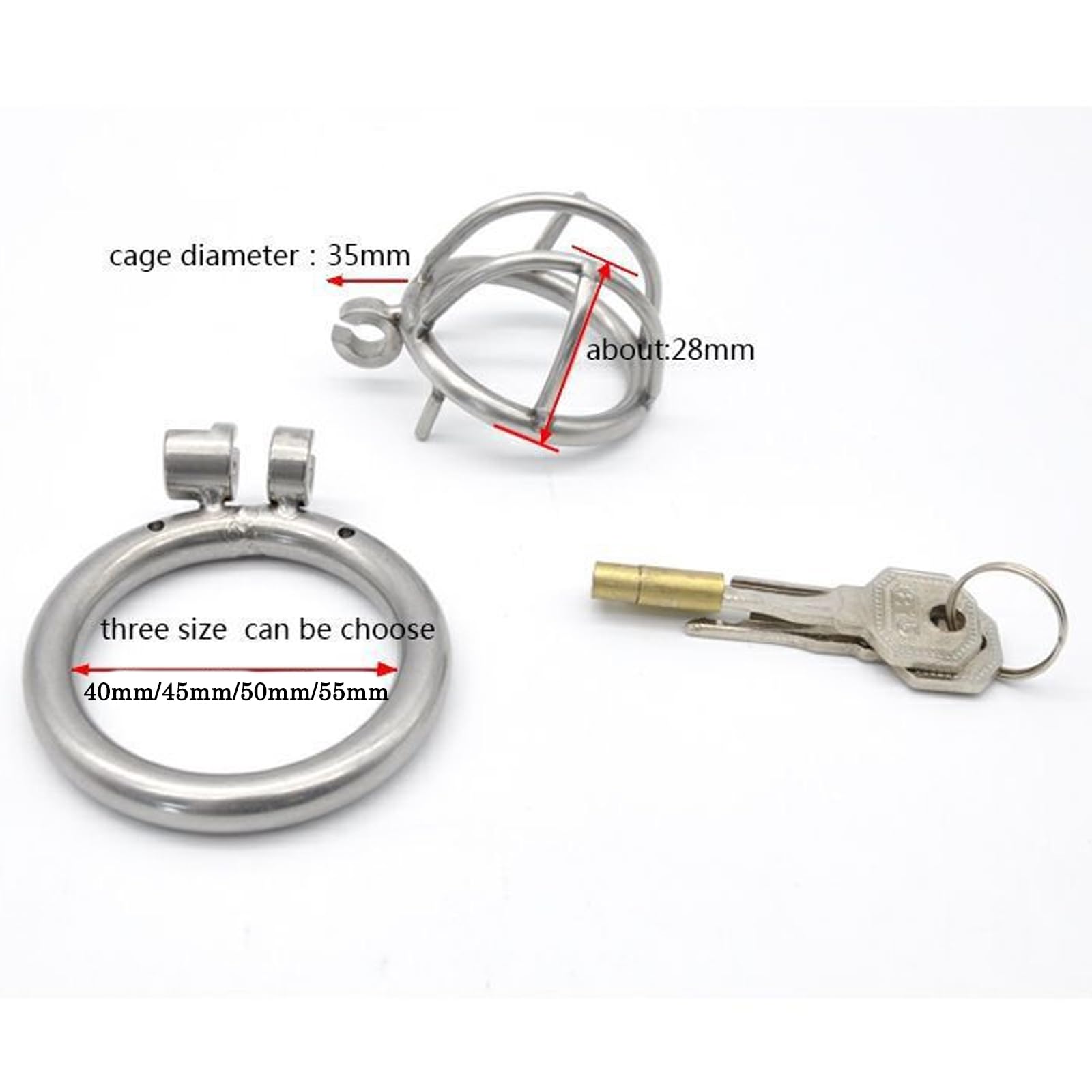 Gabbia Castità Cock Cage in Metallo, Gabbietta di Castità per Uomini, Piccola Gabbia di Castità Bondage Fetish Sex Toys Schiavo Giocattolo Sessuale (55mm)