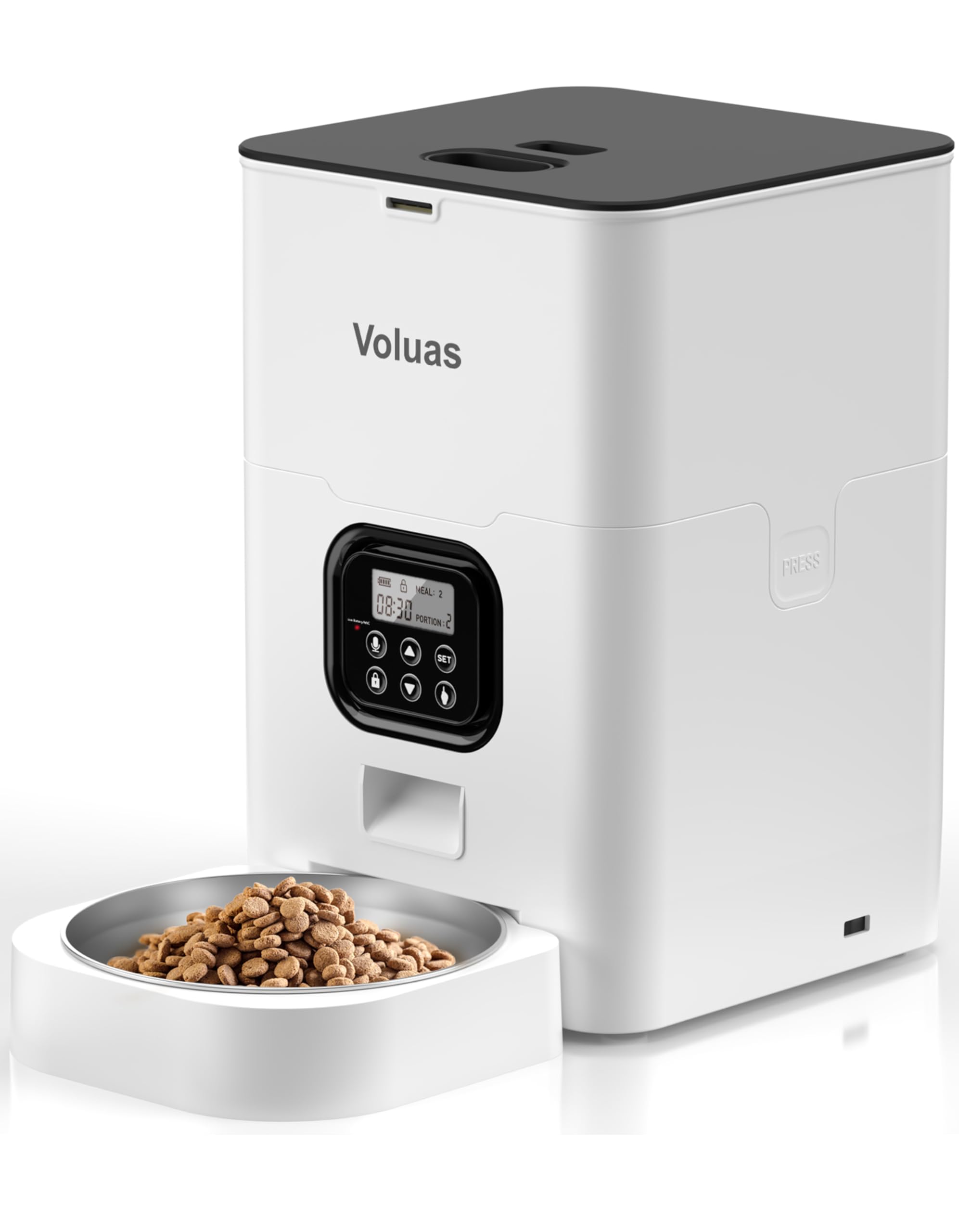 VOLUAS Automatic Cat Feeders - Timed Pet Feeder for Cats and Dogs with Dry Food Dispenser, Desiccant Bag, Programmable Portion Control, 4 Daily Meals, 10s Voice RecorderVOLUAS Automatic Cat Feeders - Timed Pet Fee…