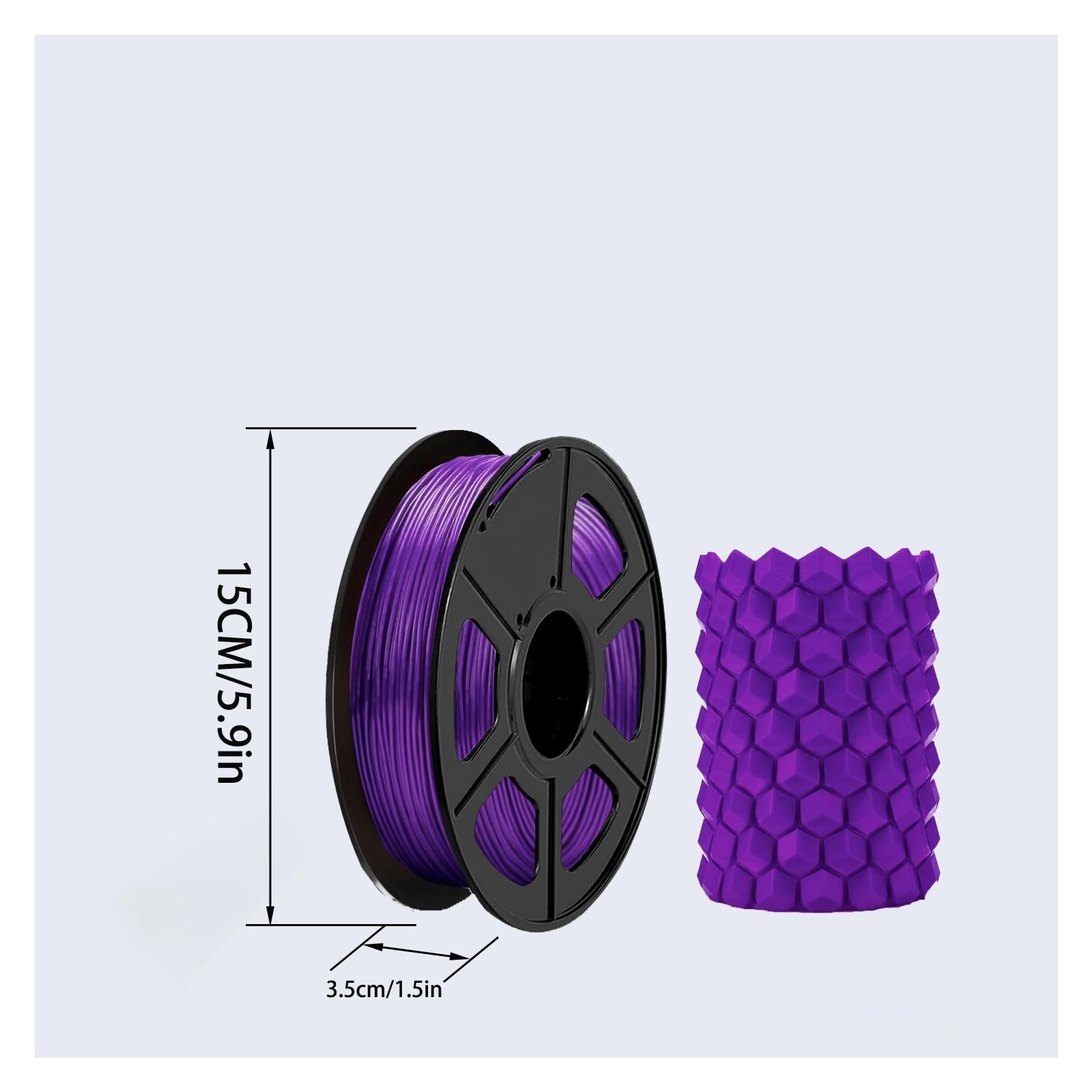 Filamento flexible suave T/P/U 95A de 1,75 mm, bobina de 250 g (0,55 lb), for impresora 3D F/D/M, color morado oscuro(TPU 500g)