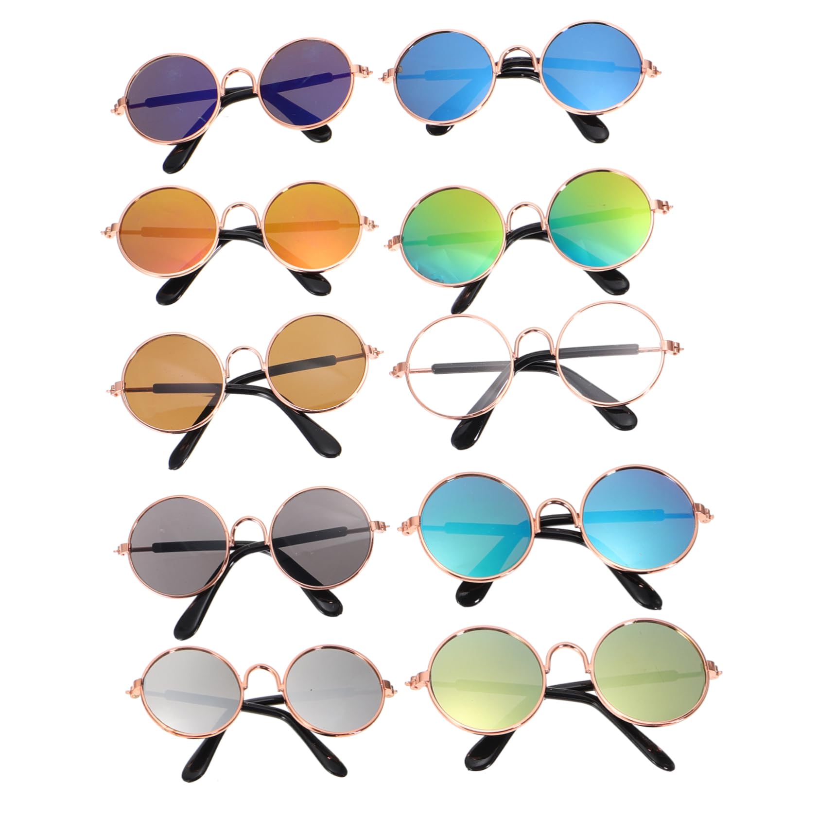 Yardwe Dog Sunglasses Medium Breed 10pcs Pet Glasses for Dogs Cats Round Lens Props