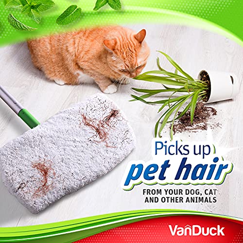 Image of VanDuck Reusable 100% Cotton Mop Pads for Swiffer Sweeper (8-Pack) | Mop not included, reusable terry cloth mop covers, cotton replacement refills, machine washable wet mopping pads