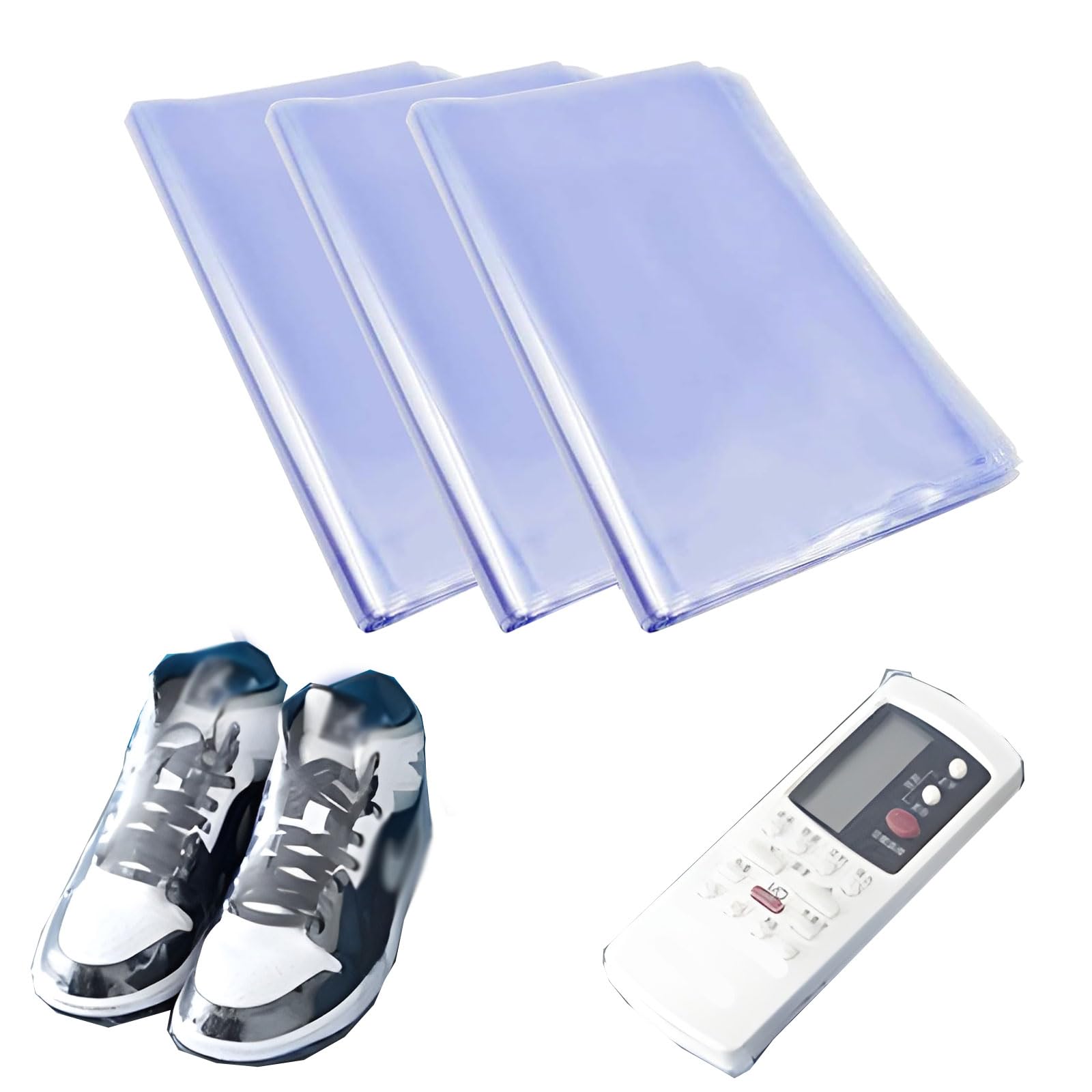 100 Pièces Film Thermorétractable Sacs D'emballage, 28 X 40 CM Thermorétractable Sacs d'emballage, Transparent en Rétractable à Chaud, Pour Cadeaux, Emballage, Savon, Chaussure