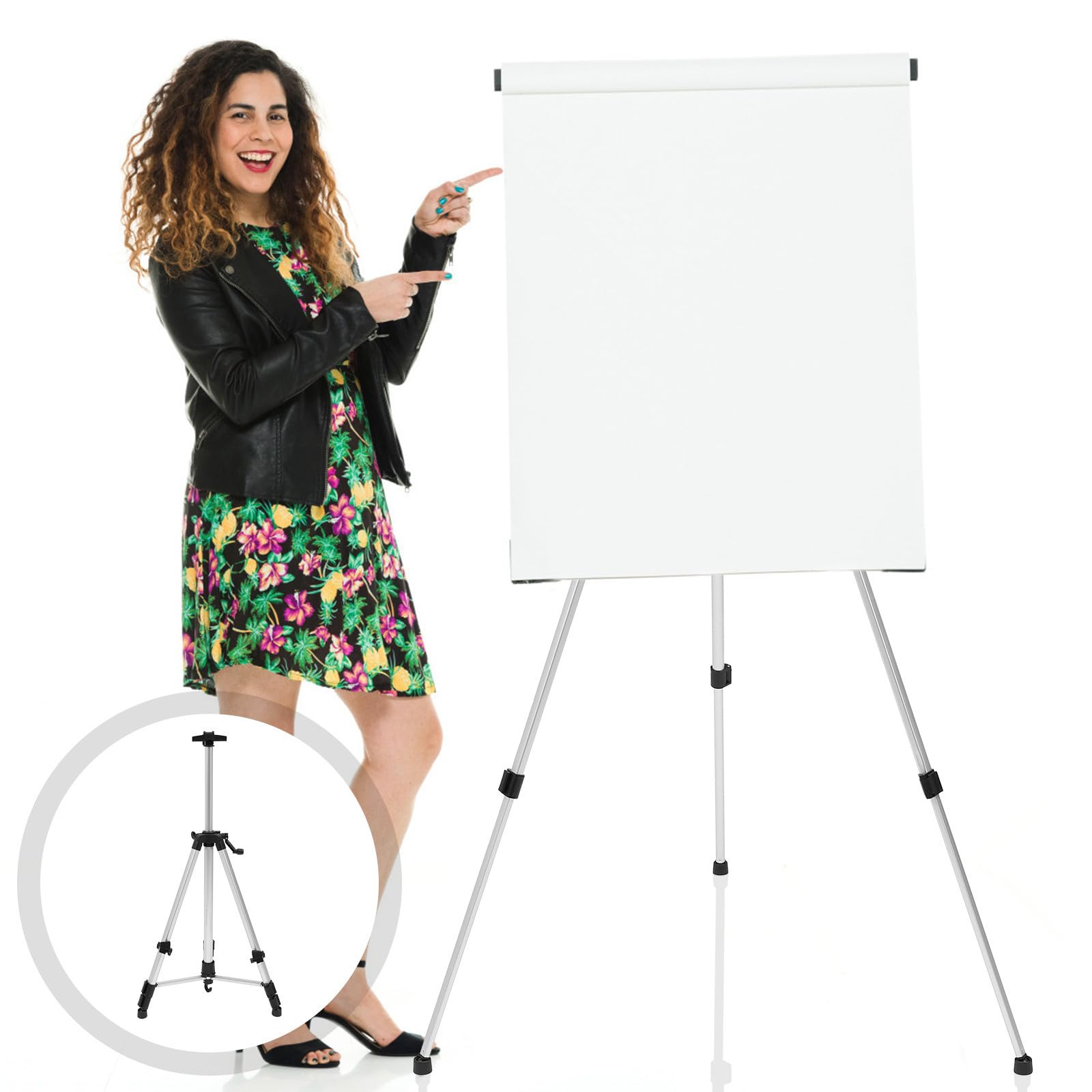Caballete Plegable de Aluminio Ajustable Trípode Resistente para Pintura y Exposiciones Soporte Portátil con Base Antideslizante para Uso Exteriores Interiores