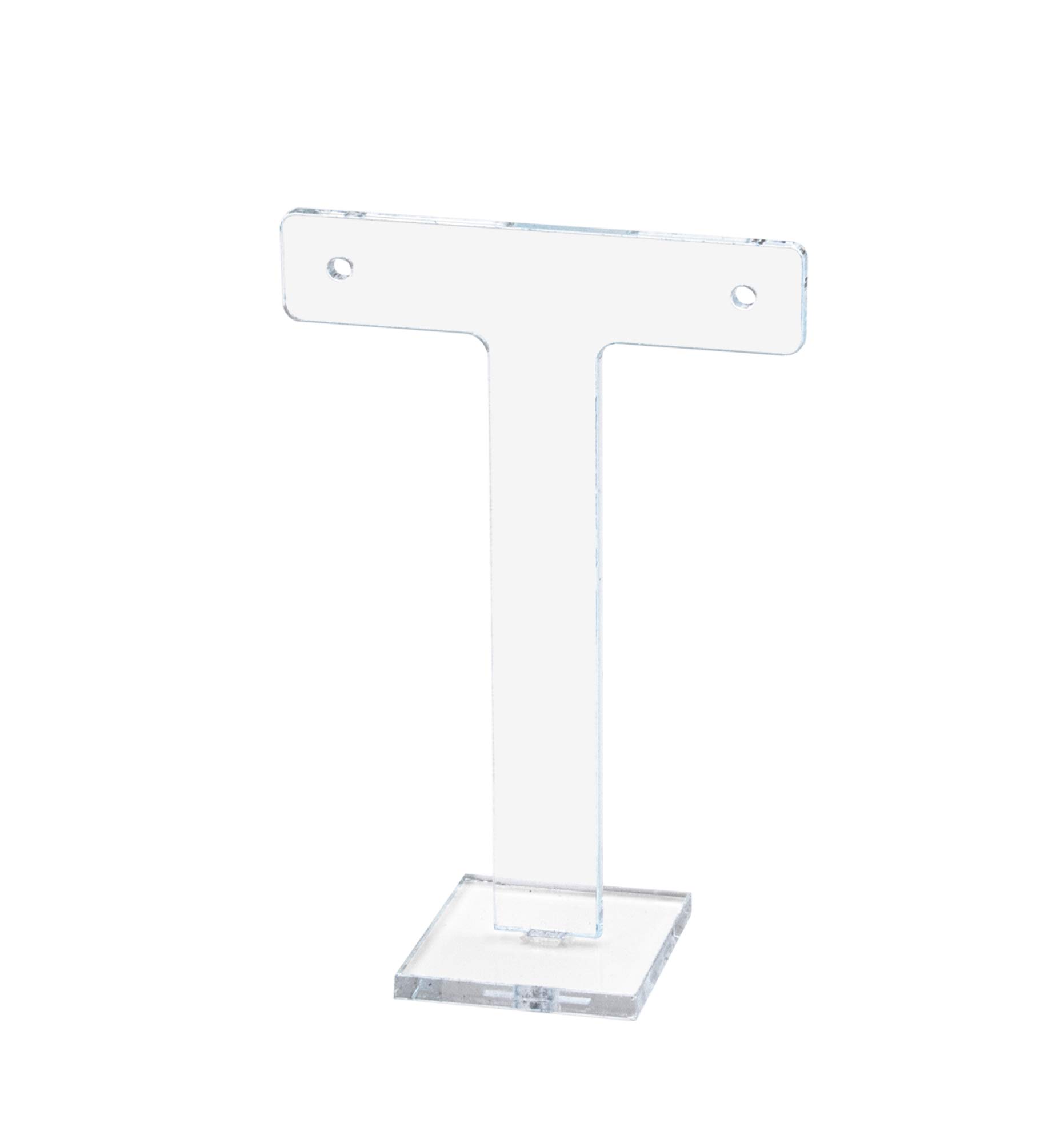 Marketing HoldersEarring Display 5”H T Shaped Stand Clear Countertop Boutique Holder Jewelry Case Display Free Standing Acrylic One Pair Sized Department Stores