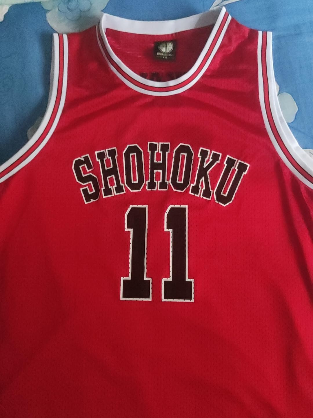 Homme Rouge 11st Basketball Jersey Kaede Rukawa Cosplay Shirt, Rouge,