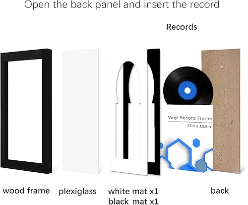 Miniatura 3 de Marco de disco de vinilo para marco hecho para exhibir discos de vinilo, decoración del hogar, exhibición de discos de vinilo LP 025