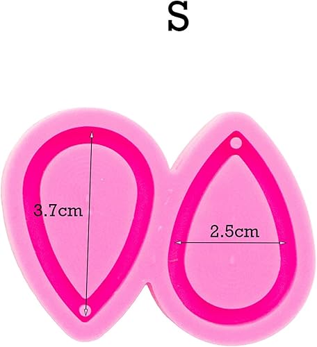 Miniatura 2 de Forma de aro de gota de lágrima ahueca hacia fuera los pendientes de resina epoxi molde de silicona pendientes molde hecho a mano mujeres joyería