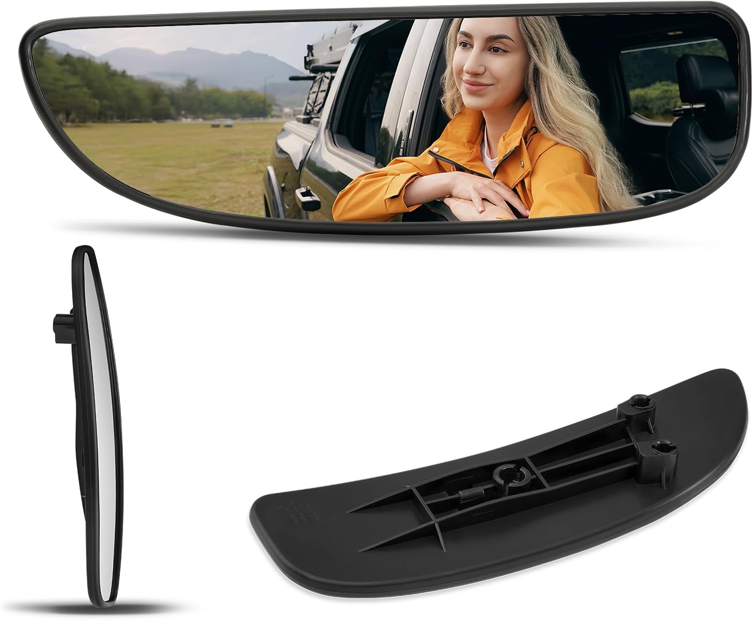 Lower Passenger Side Mirror Compatible with 1999-2007 Ford F250 F350 F450 F550 Super Duty, 2000-2005 Ford Excursion, Right Side Mirrors Replacement Glass, NON-Heated