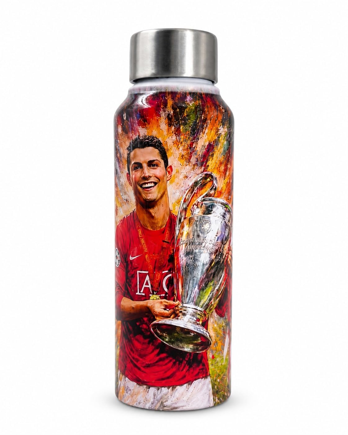 Sports Inspired Printed Stainless Steel Water Bottle 750 ml | Reusable Bottle with Steel Cap for Office, School, Gym, Travel & Daily Use | Multicolor Print-image-45
