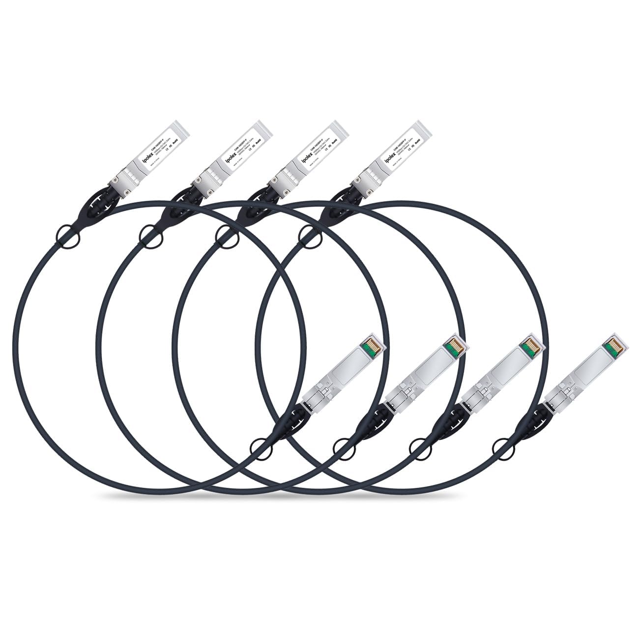 ipolex 10G SFP+ Kupferkabel, SFP+ DAC, 10GBASE-CU Direct Attach Kabel, 10Gb/s Passives Twinax Kabel Kompatibel für Cisco, Ubiquiti, Meraki, Mikrotik, Intel und mehr. 1,5-Meter, 4-Pack.