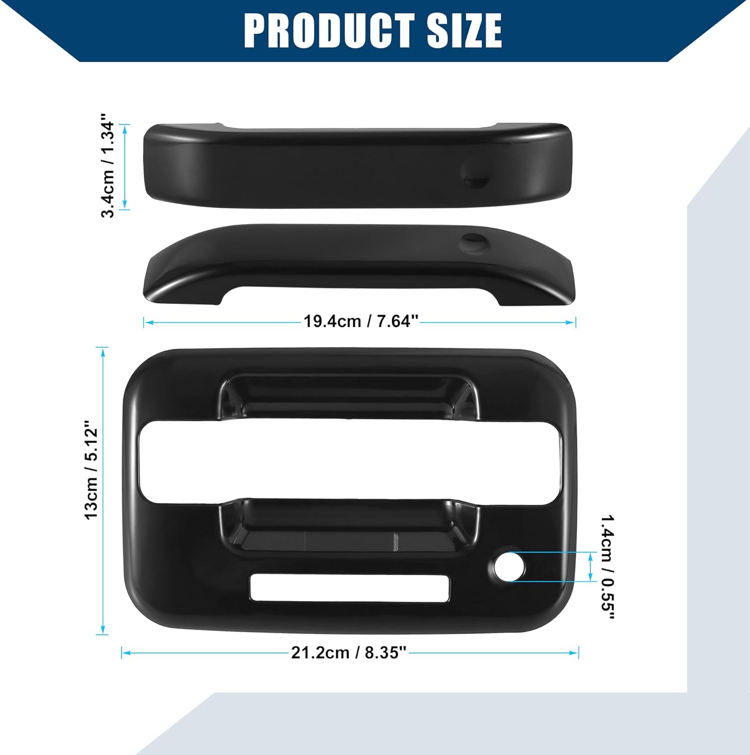 Gloss Black Exterior Door Handle Cover for Ford F-150 4DR 2004-2014 Car Outside Decor Trim/Front Rear Left Right/Durable / 1 Set