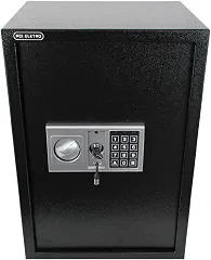 Cofre Eletrônico Digital Grande com Prateleira Removível, Aço Reforçado, Senha + Chave de Segurança, Fixação Parede/Chão, Ideal para Dinheiro, Joias, Documentos, Casa e Escritório