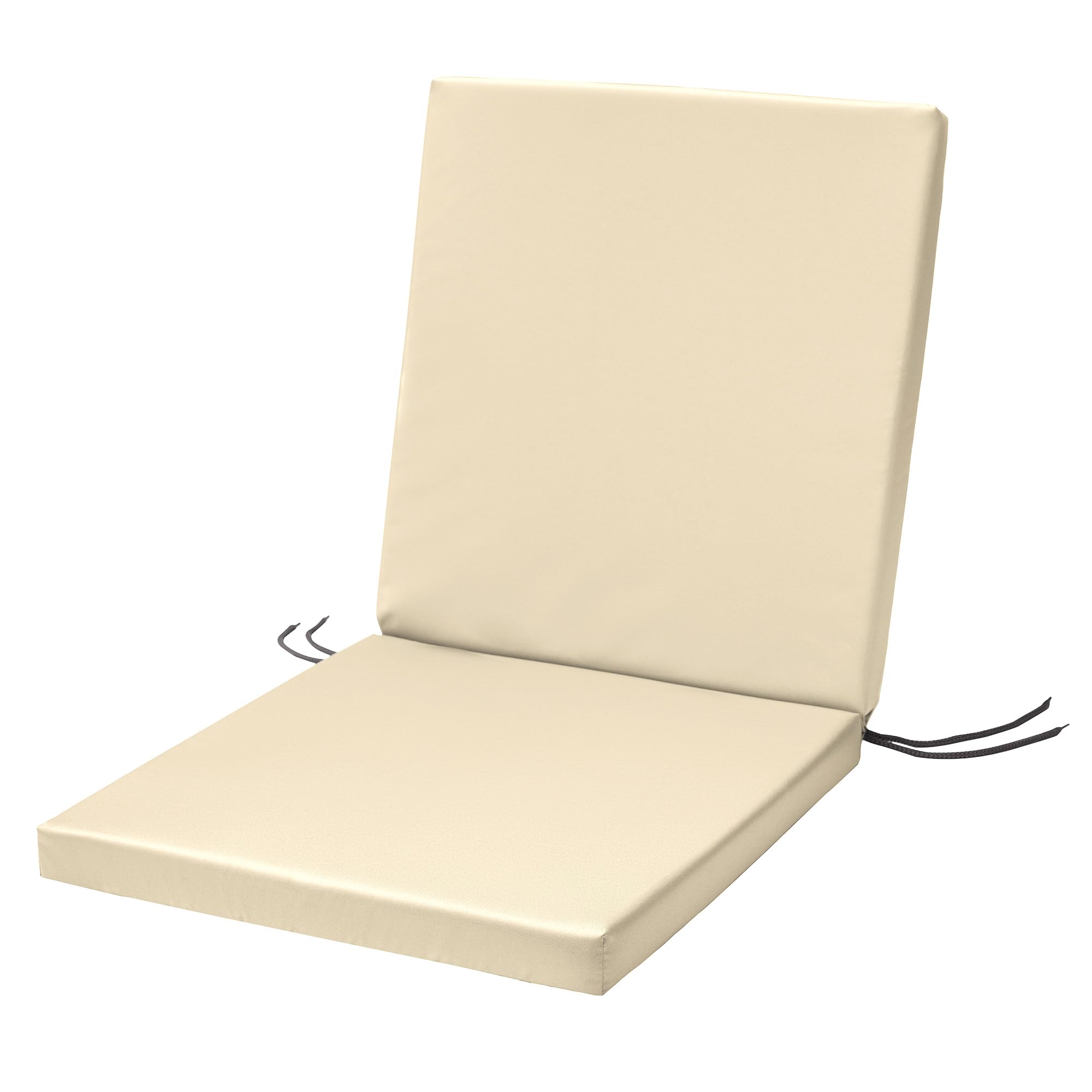 SOFTILLO Waterproof Low Back Chair Cushion With Ties 100x45x4cm | Indoors/Outdoors Patio Seat Pad Cushion For Garden Chairs, Loungers, Recliner, Relaxer | Water-Resistant Material |Natural