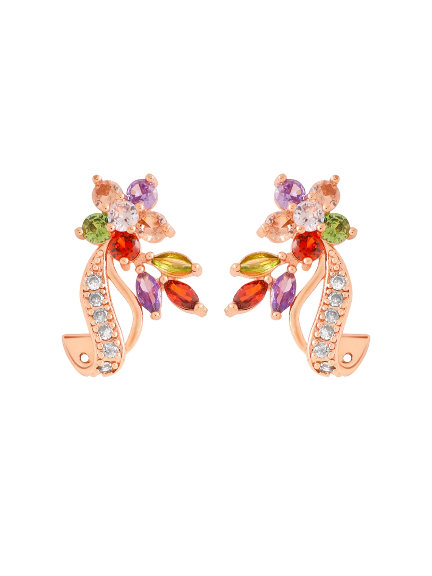 Yellow Chimes Stud Earrings for Women Florets Love Curvacious Swiss Cubic Zirconia 18K Rose Gold Plated Clip-On Earrings for Girls and Women (B014SUDDLK) Amazon Price History, Amazon Price Tracker
