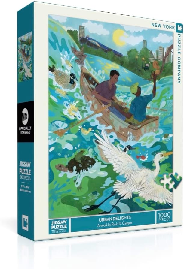 New York Puzzle Company - Transit Posters Urban Delights - 1000 Piece Jigsaw Puzzle for Adults by Paulo D. Campos
