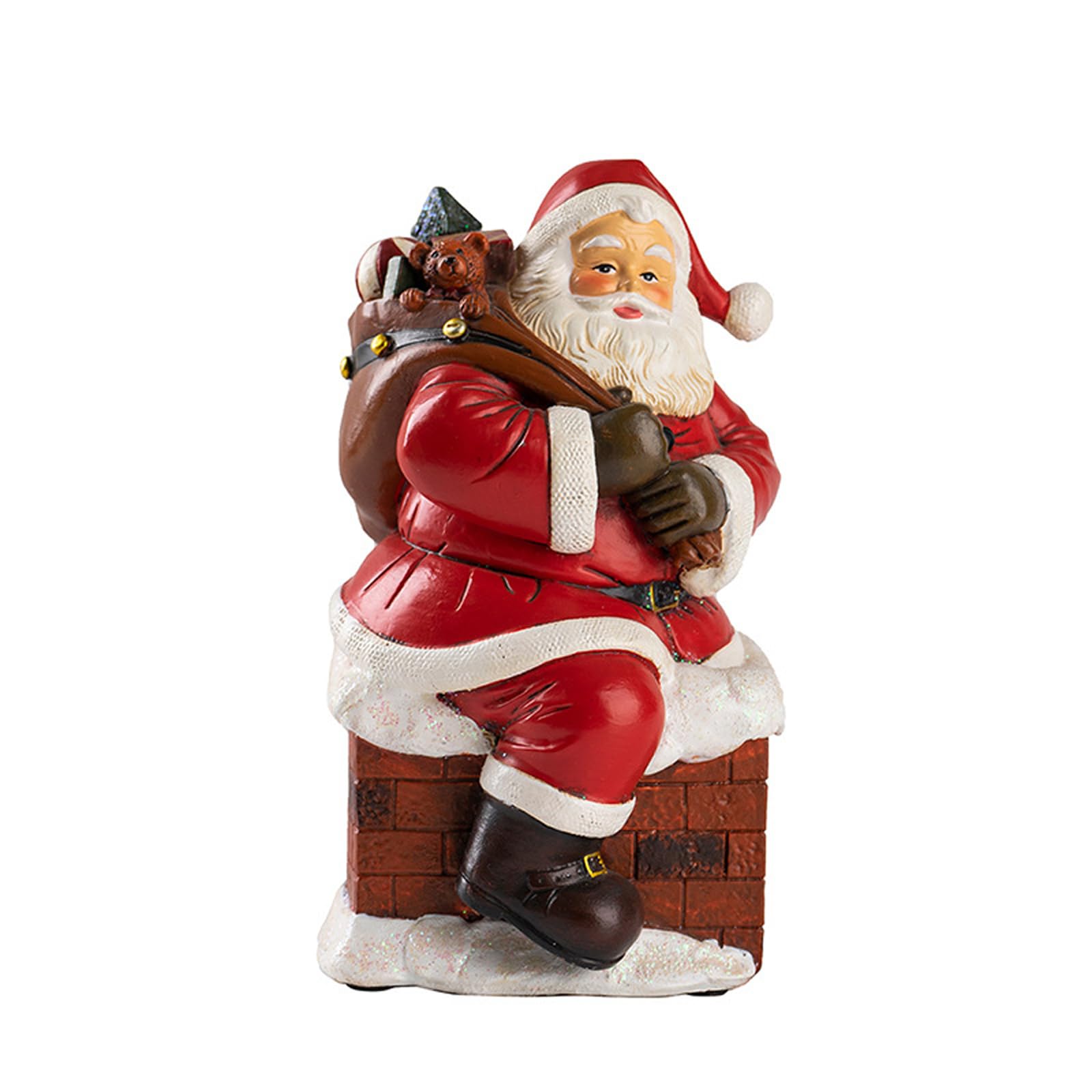 Whoasyst Christmas Figurine Figure Decor Resin Santa Clauses Statue Christmas Decorative Figurines Table Centerpieces for Holiday Resin Santa Clauses Figurine