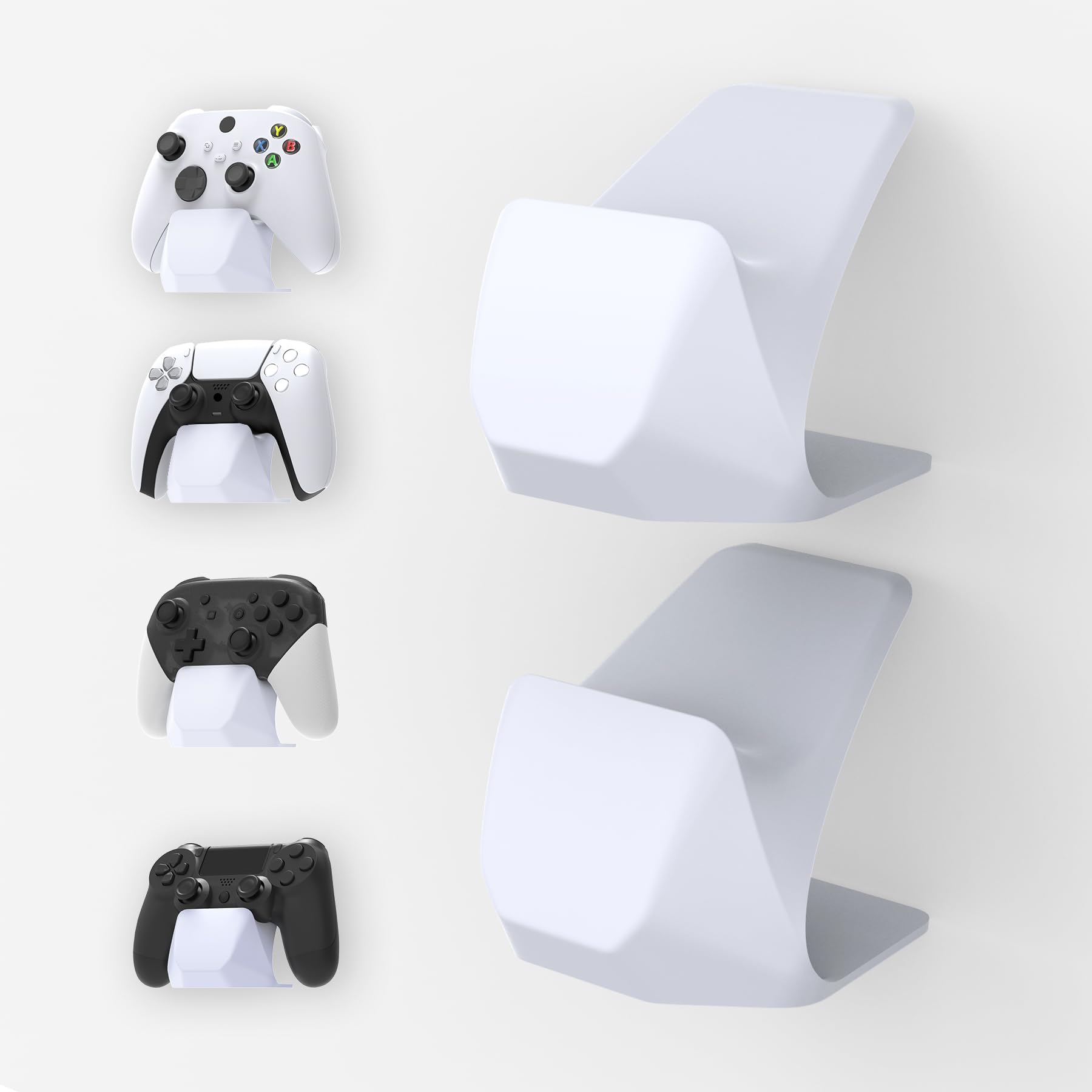 playvital 2 Porta Joystick per ps5/4,Supporto Controller Stand Base da Tavolo per Xbox Series X/S,Gaming Accessori per Switch 1/2 Pro Joypad-Bianco