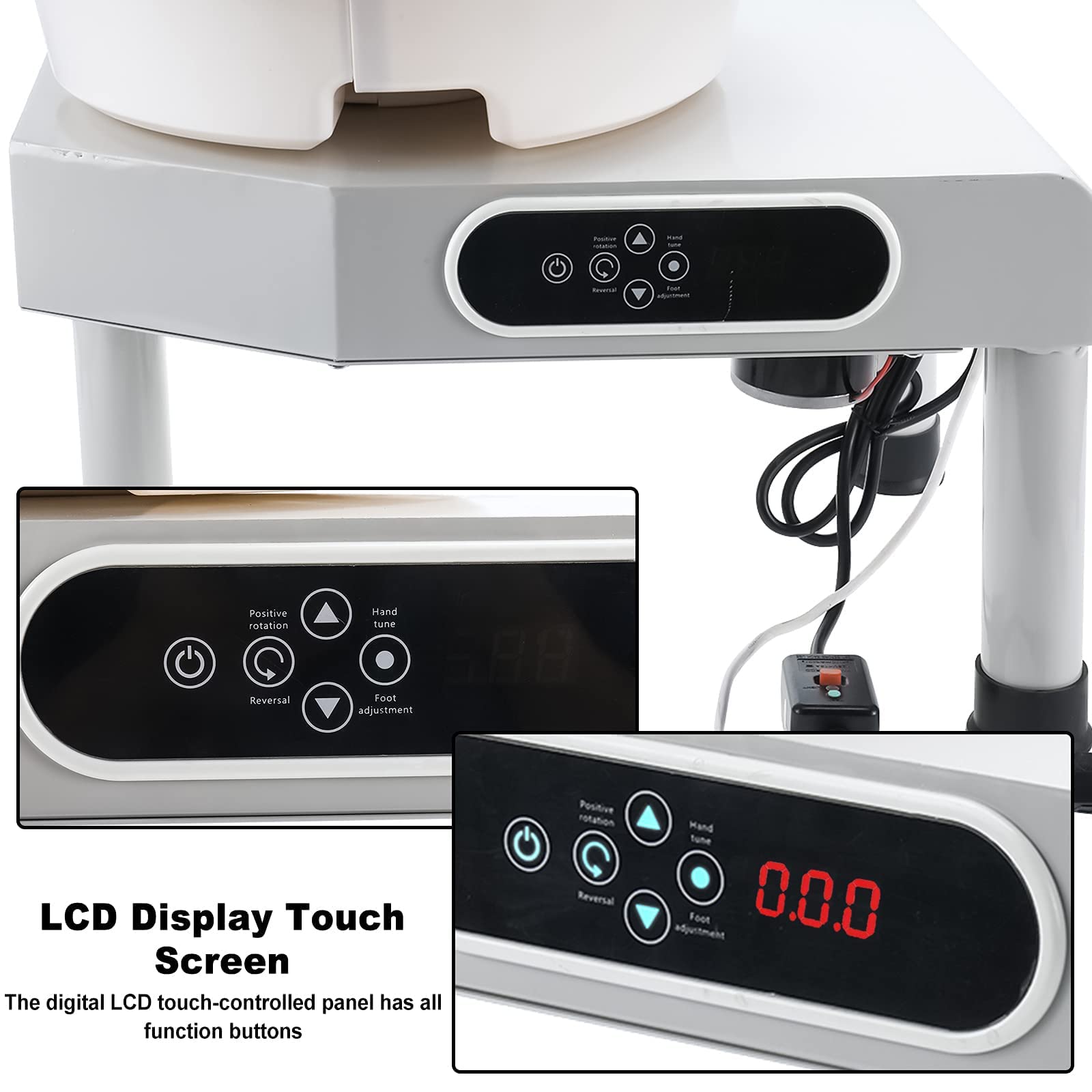 350 W elektrische Töpferscheibenmaschine, 25 cm Töpferkeramikmaschine mit LCD-Touchscreen-Fußpedal und abnehmbarem ABS-Becken, Töpferformmaschine für Keramikarbeiten, Kunst, Ton, Kunsthandwerk (250 W