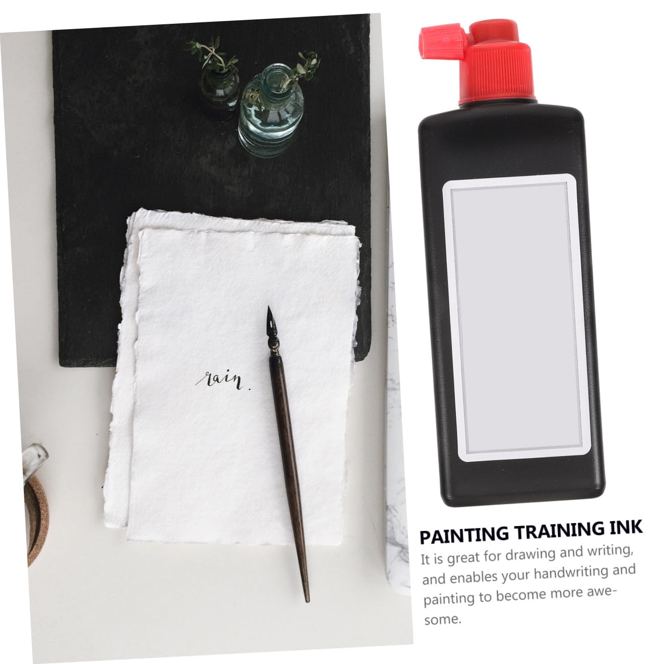 Operitacx 5 Piezas 1 Tinta fragante caligrafía pintura francesa práctica tinta caligrafía y pintura tinta estudiante pintura tinta (250g) 1 botella tinta pluma estilografica tinta para pluma