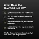 Foundation Gift Guardian Bell for Bike & Motorcycle – Metal Key Chain for Bike | Rider Protection Lucky Charm Guardian Bell Keychain for Bullet, Cruiser & Touring Bikes | Biker Gift (Iron Crest) gallery image
