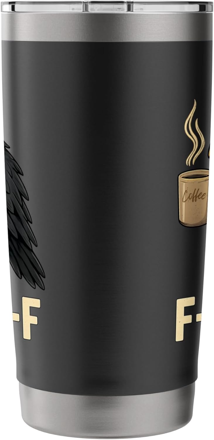 Black Crow F-CAW-F Coffee Crow Funny Raven Gothic Halloween Stainless Steel Insulated Tumbler - Image 2