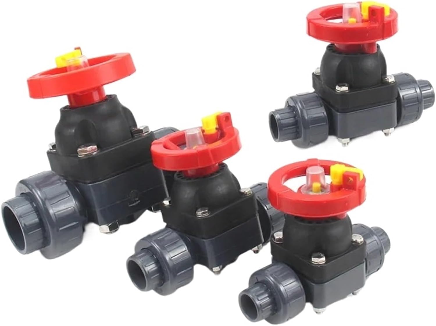 Flow Control Valve UPVC Loose Joint Diaphragm Valve Anti-Corrosion Manual Plastic Diaphragm Valve with Locking Switch 1 Pcs(DN 20 X 25mm)