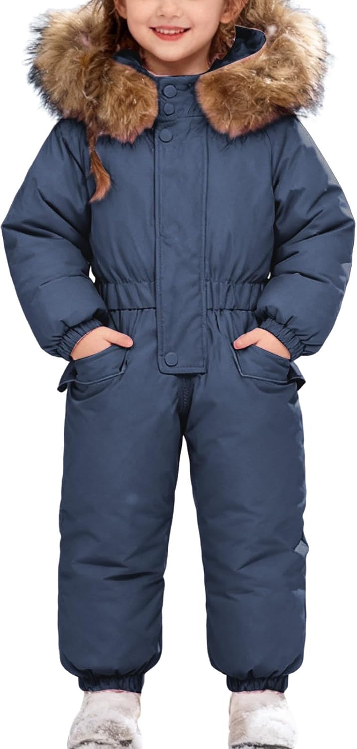Girls Boys Snow Suit Kids One Piece Snowsuit Waterproof Windproof Winter Jumpsuits Overalls Insulated Snowboarding Ski Suits