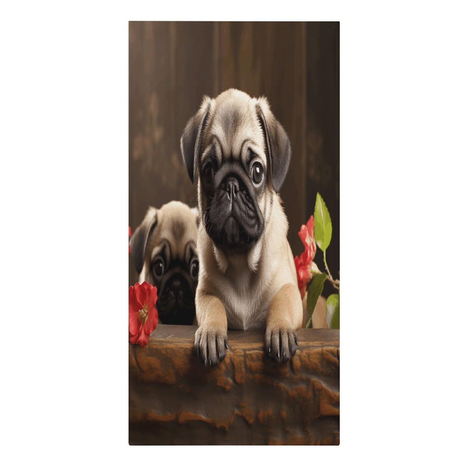 VstaDank Puppys Pug Beach Towel Microfiber Oversized Beach Blanket Super Absorbent Soft Pool Bath Towel Sand Free Quick Dry Travel Towels Gifts for Yoga Sports Adults 30" X 61"