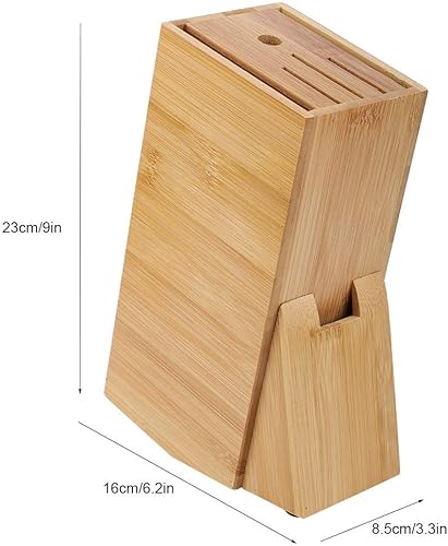 Miniatura 2 de Estante de cuchillos de bambú Agujeros multifuncionales Estante de almacenamiento para cuchillos Herramienta Soporte para cuchillos de cocina Bloque