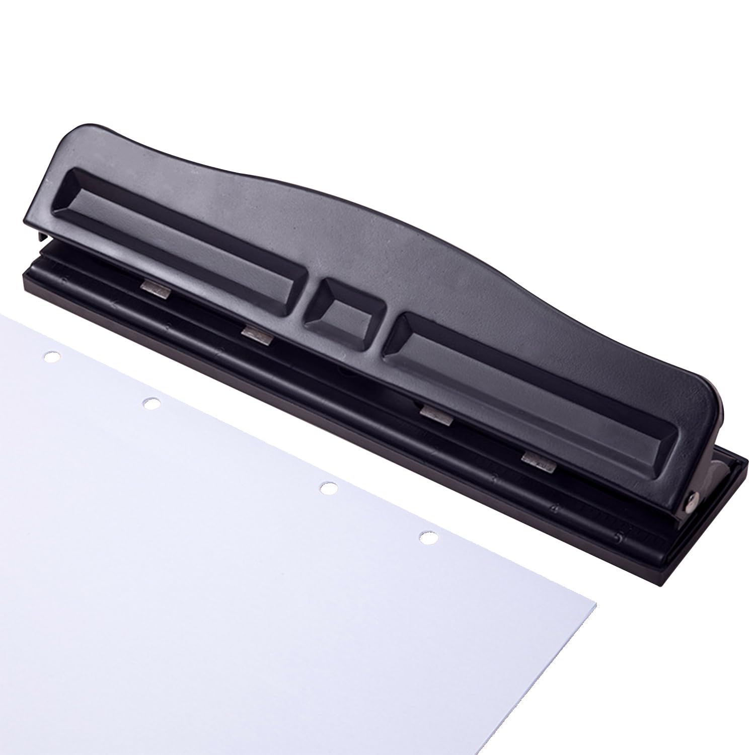 Noir Perforateur Réglable 4 Trous, Adapté à Différents Types de Papier - Reliure Pratique