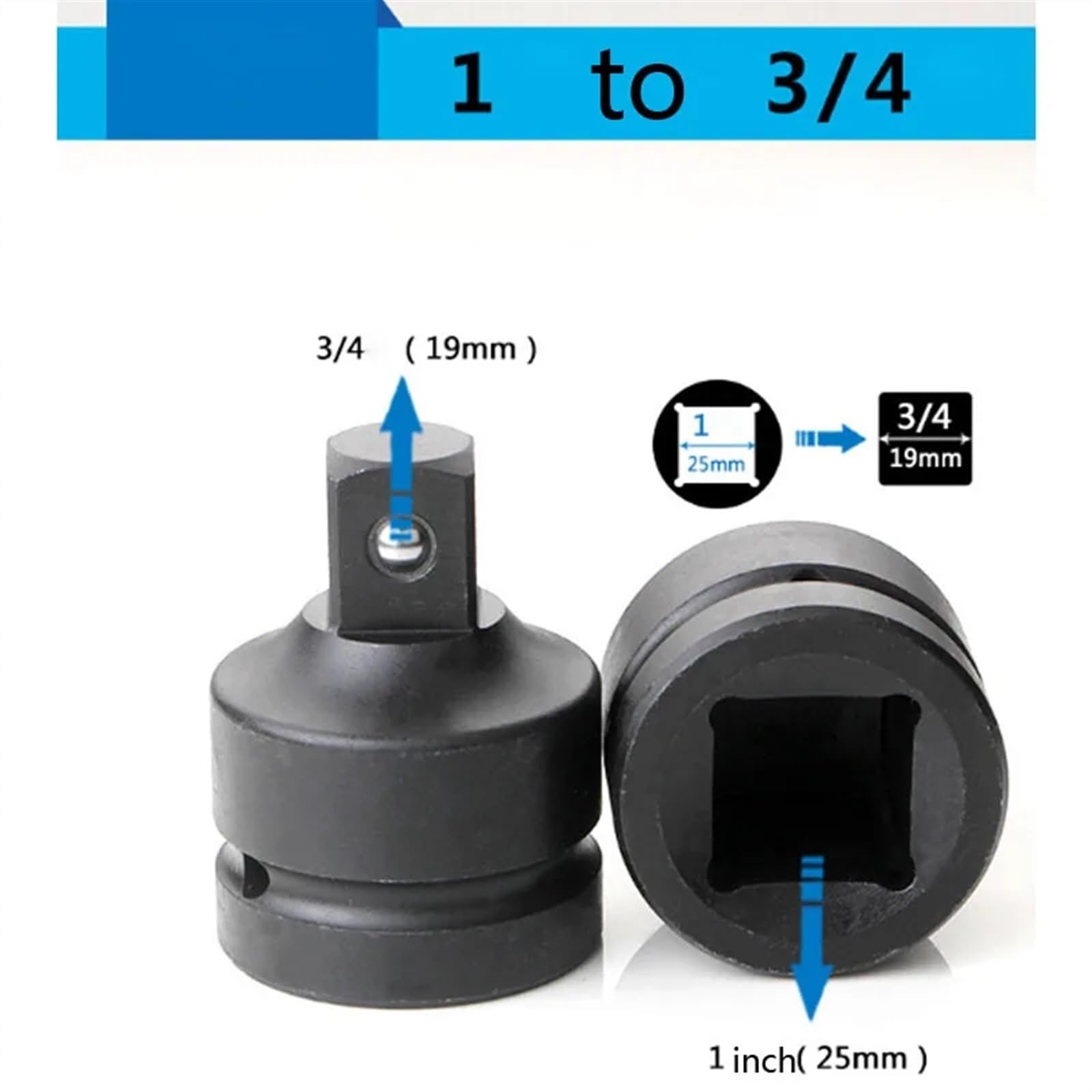 1/4" 3/8" 1/2" 3/4" 1" Adapter Gniazda Udarowego Metryczne Adapter Pneumatyczny Przeguby Konwertera Klucz Udarowy Z Grzechotką (Size : 1 34)