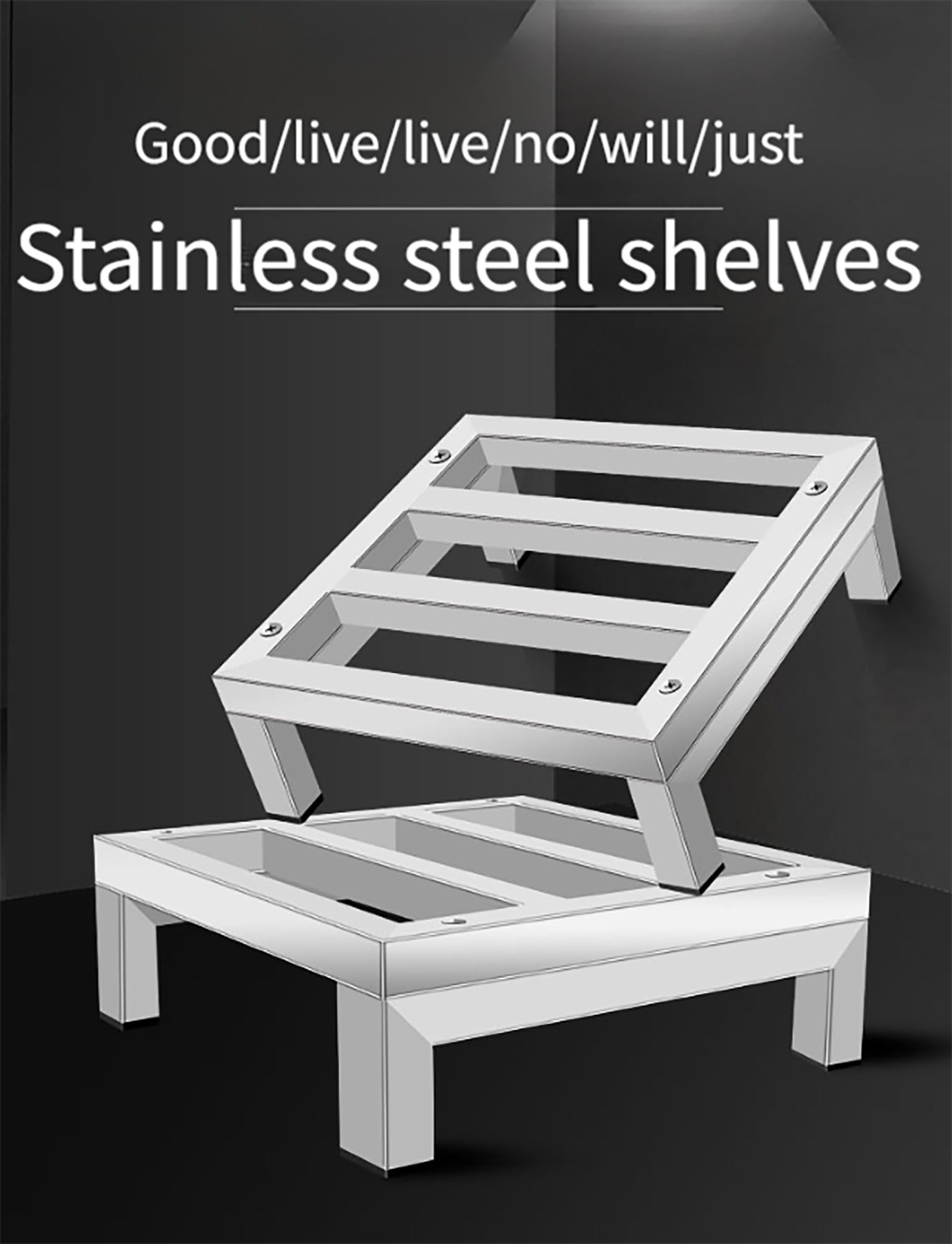 Lot de 2 supports de calage en aluminium, 10/20 cm de hauteur, en acier inoxydable, solution de rangement for restaurants, cuisines, supermarchés et épiceries.(10cm/3.9in,40x40cm)