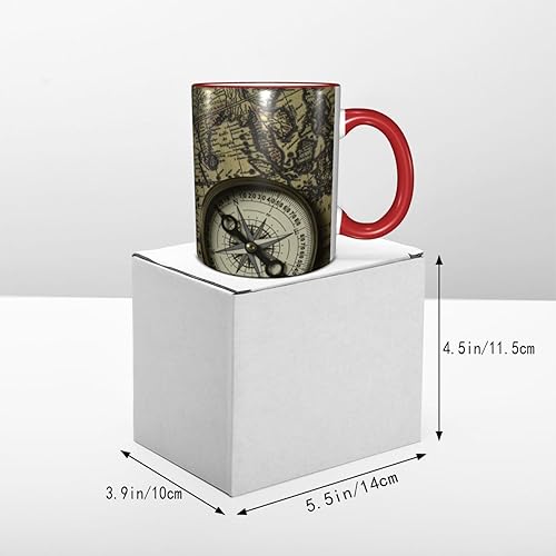 Miniatura 5 de World Map Compass Magnifier Vintage Coffee Mug Coffee Cups Ceramic with Handle,Tea Cups Mug tazas para cafe Drinking Cups Gifts for Women Men,Unique