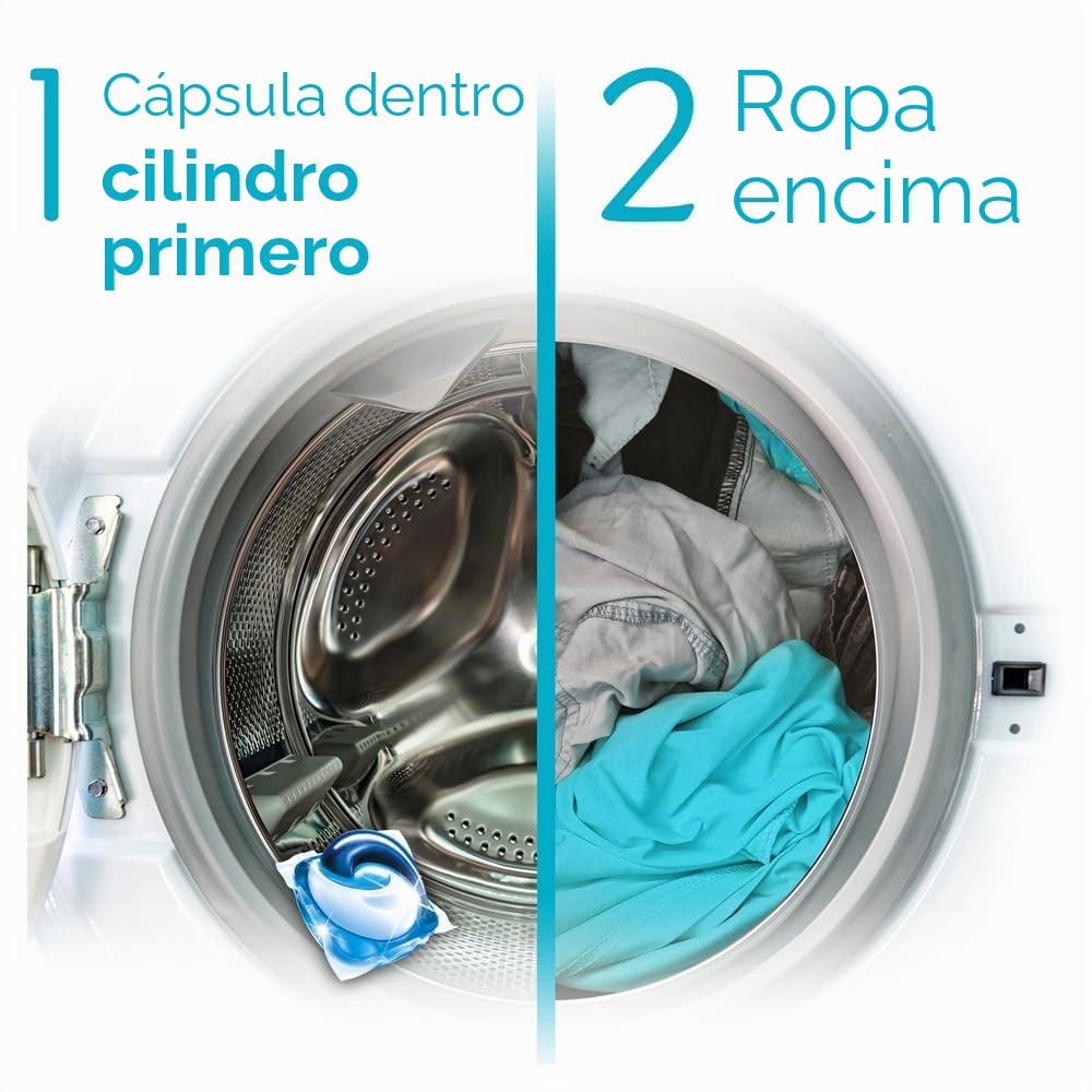 Fairy Cápsulas de detergente líquido para lavado de ropa, 108 lavados (54 x 2), suaves para pieles sensibles