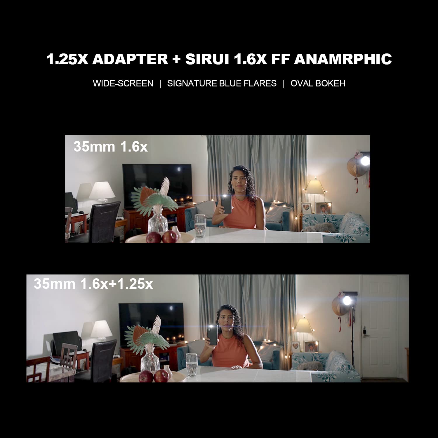 SIRUI T2.9 1.6X Vollformat RF Mount Anamorphoten Objektive Set mit 1.25x Anamorphoten Adapter (35mm,100mm)