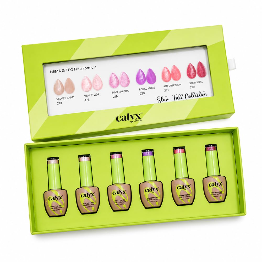 Star-Fall Cat-Eye Gel Nail Polish Set, 6 Colours Magnetic Glitter Cat-Eye Gel Polish Kit, HEMA & TPO Free, Long Lasting Soak Off UV LED Gel Polish, 9ml x 6-picture-55