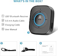 Vista 8 de iDIGMALL Receptor Bluetooth 5.4 para altavoz, adaptador de música de alta fidelidad inalámbrico con micrófono integrado para llamadas manos libres