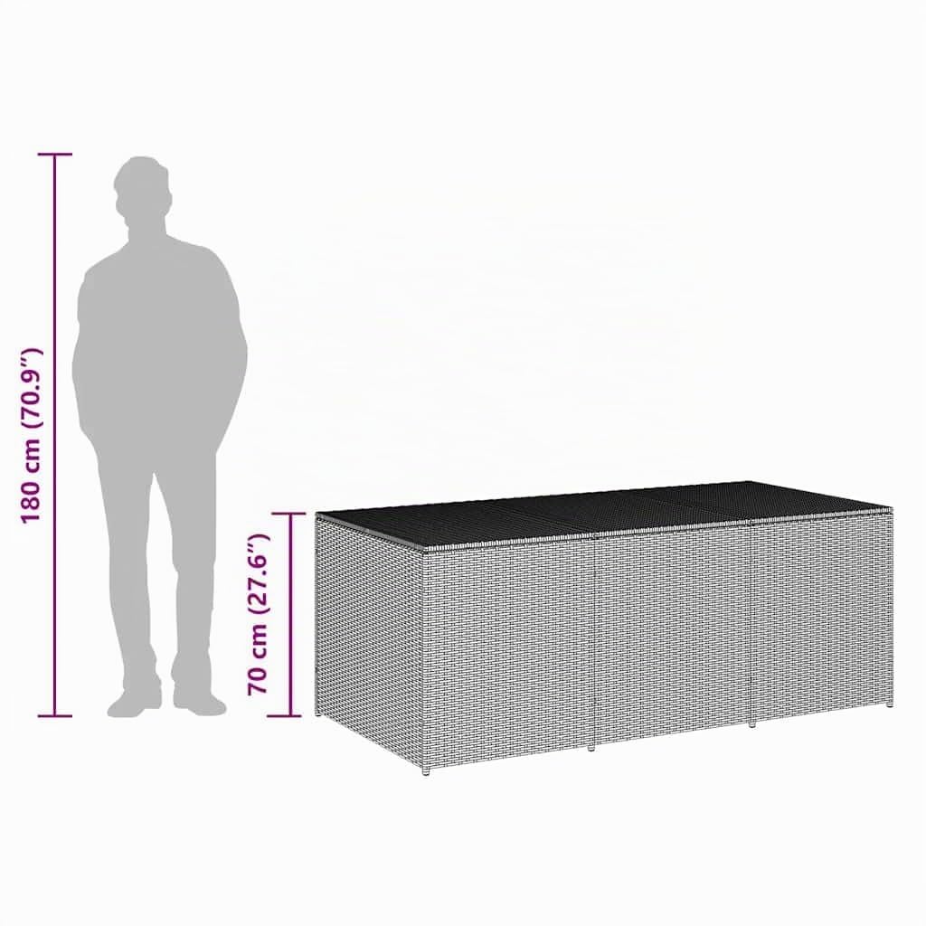 vidaXL Baule da Giardino in Polyrattan 180x90x70 cm Marrone