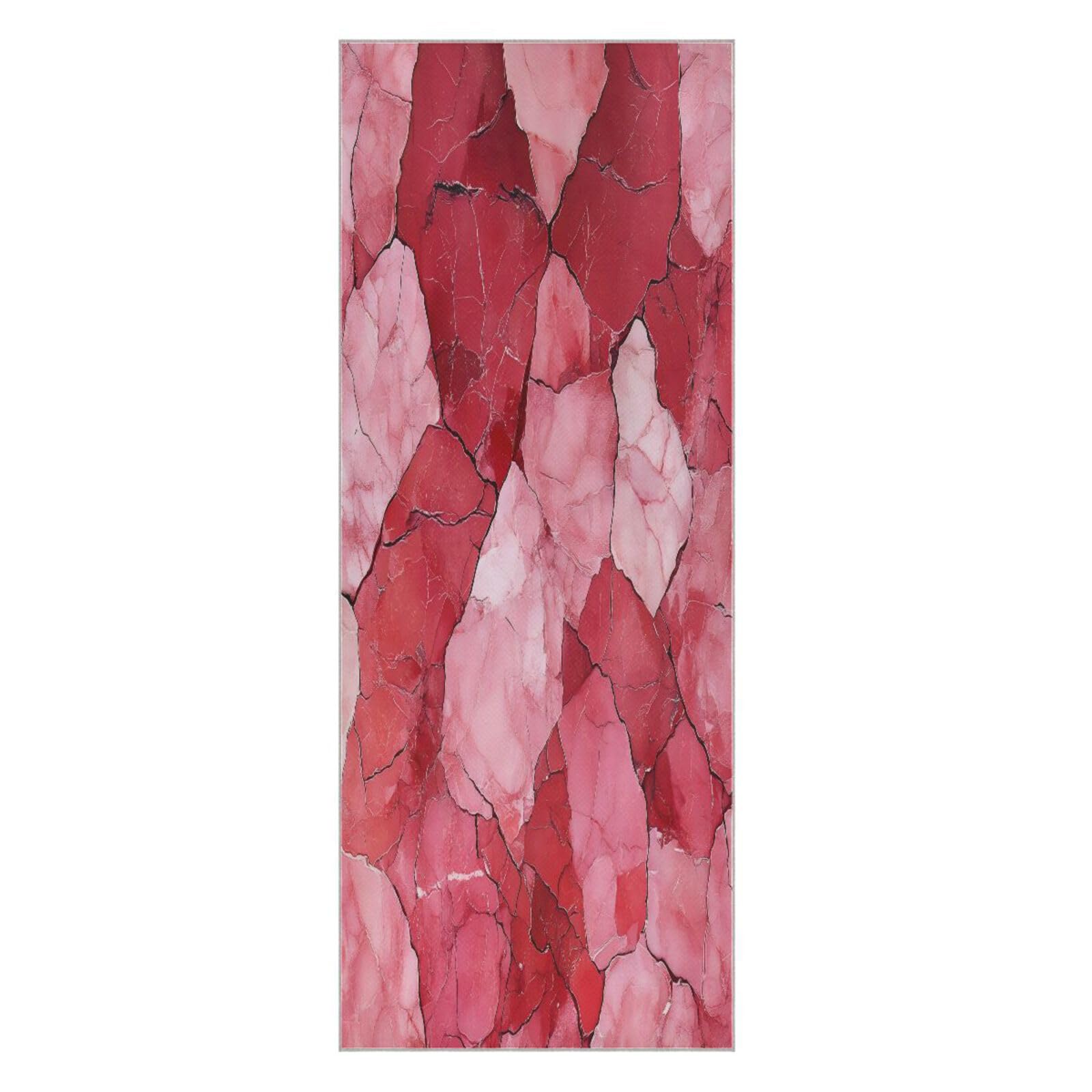 pnyoin Yoga Towel Pink and Red Art Piece Hot Yoga Mat Towel with Grip Dots Sweat Absorbent Non-Slip for Hot Yoga, 24