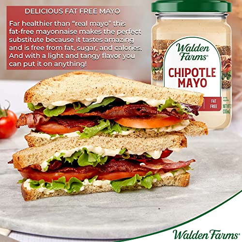 Walden Farms Chipotle Mayo Spread 12 Oz Jar (Pack Of 3) Sweet And Tangy Mayonnaise | 0G Net Carbs Perfect For Paleo And Keto Diets | Kosher Certified | Great For Sandwiches | Burgers | Tacos | Wraps | Fries | Pizza | Wraps And More #TOP4