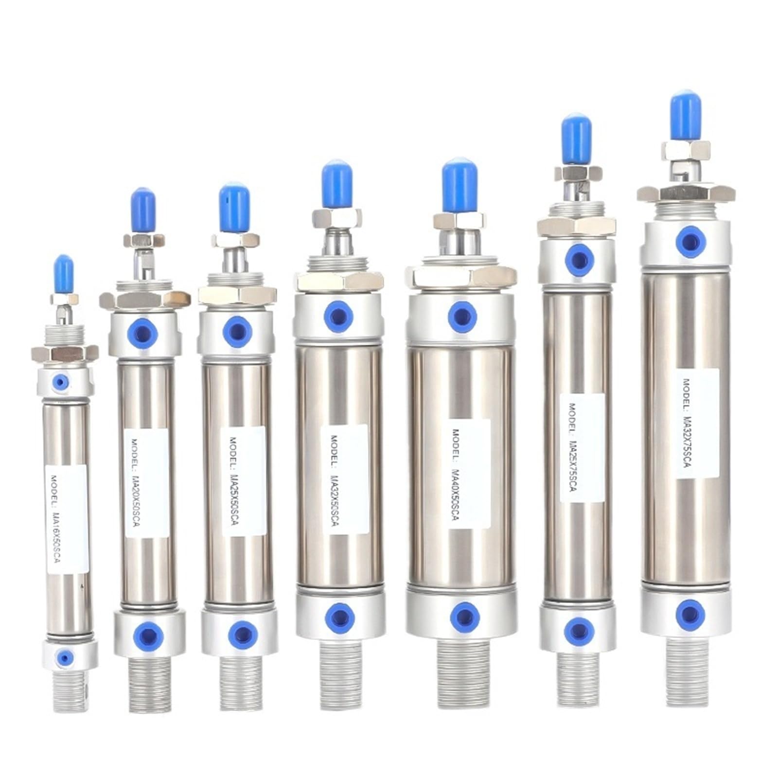 Vérin pneumatique double action MA acier inoxydable alésage 16-40mm