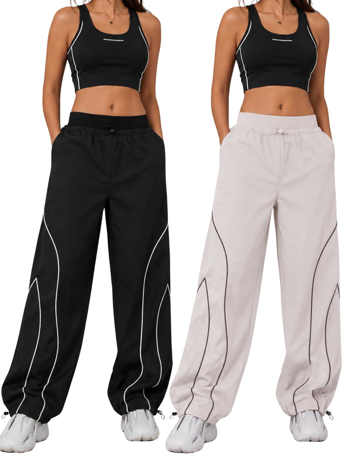 greciilooks Track Pants for Woman | Parachute Pant for Women Baggy | Loose Trousers for Women | Baggy Cargo Pant's for Woman | Trendy Parachute Pants for Travel & Everyday (Available in Plus Size)-picture-3