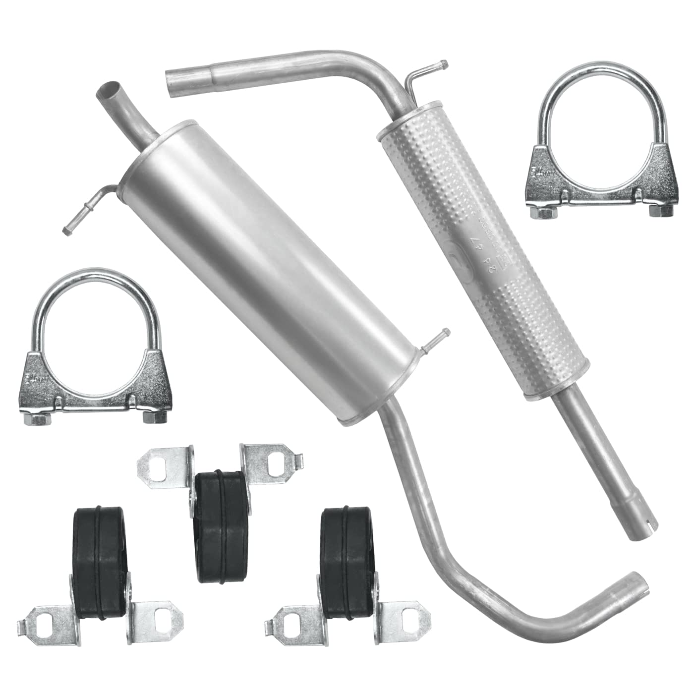 POLMOstrow Auspuff für VW Polo 4 IV 9N 2001-2006 | Mitteltopf und Endtopf, Motoren: 1.2, Fließheck