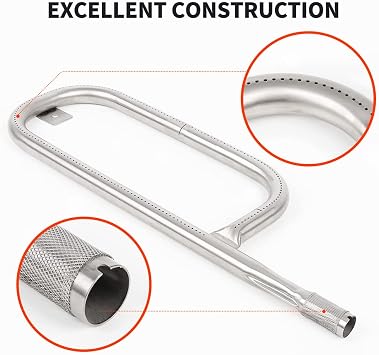 Apromise grill burner Weber replacement -Durable stainless steel burner tube replacement Weber Q100 Q120 Q1000 Q1200 Baby Q | Weber 60040/69957/41657-17 inches