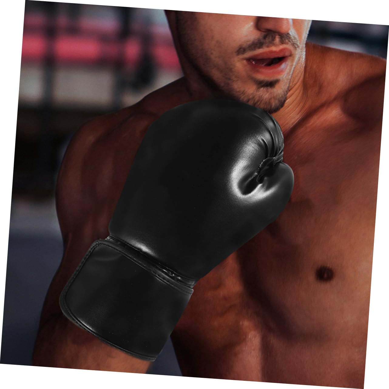 Toyvian Guanti da Boxe da Allenamento Professionali in Pu Nero, Antiscivolo e Confortevoli, per Workout Fitness e Muay Thai,